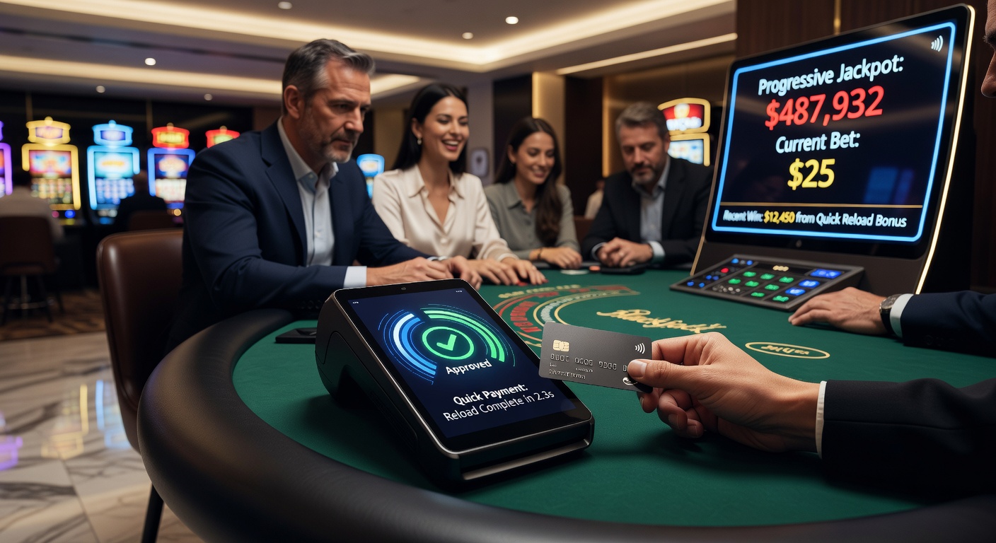 Spelers die razendsnel hun account herladen tijdens een spannende sessie op progressieve slots en live tafels