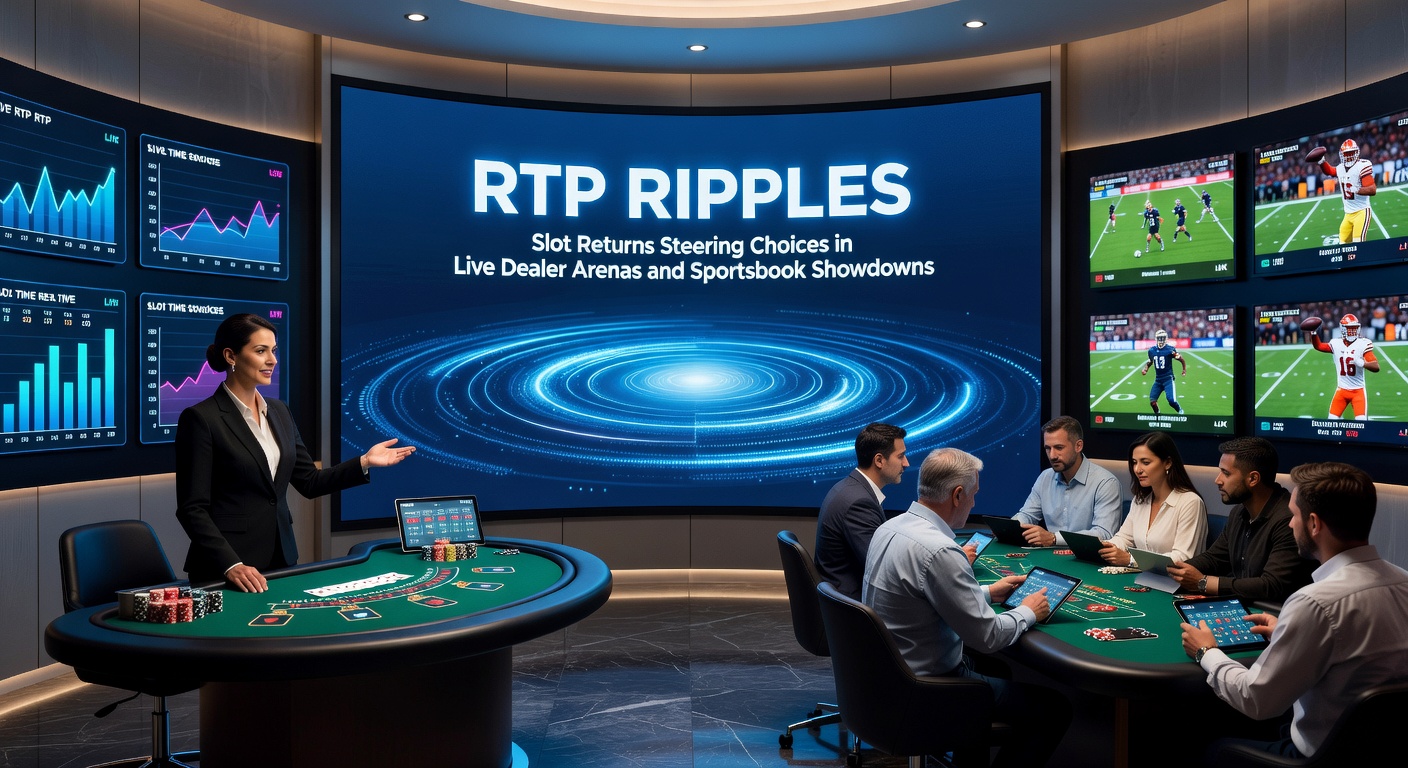 Live dealer blackjack tafel met RTP-indicatoren en spelers die keuzes maken gebaseerd op returns, naast sportsbook odds-schermen